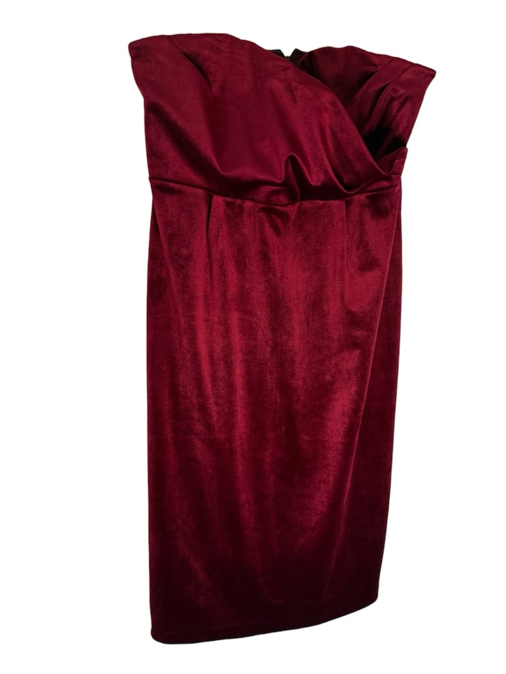 Express Velvet Strapless Sweetheart Midi Dress